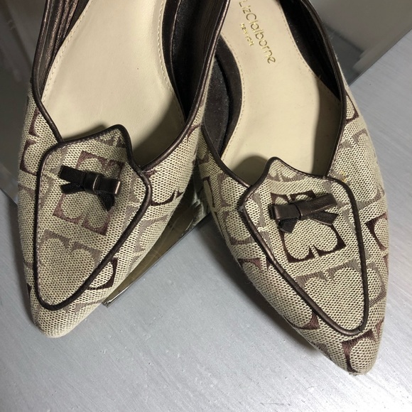 Liz Clairborne OLIVIA Leather Pointy Toe Flats - Picture 2 of 8